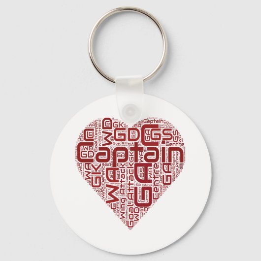 Porte-clés Positions Netball Design cardiaque (Recto)