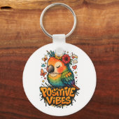 Porte-clés “Positive Vibes” Parrot (Verso)