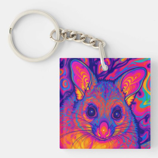 Porte-clés possums australien psychédélique (Devant)