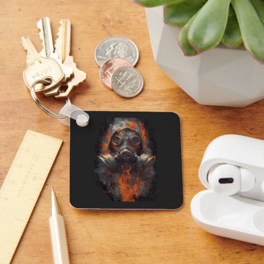 Porte-clés Post Apocalyptic Gas Mask Toxic Grunge (Bureau)