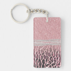 Porte-clés poster de animal Chic Girly Pink Leopard Image