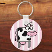 Porte-clés Poster de animal de fille de vache souriante (Recto)