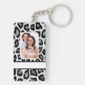 Porte-clés Poster de animal noir et blanc de léopard (Dos)