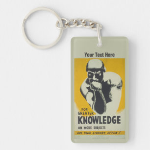 Porte-clés Poster de la bibliothèque Vintage Thinker Illinois