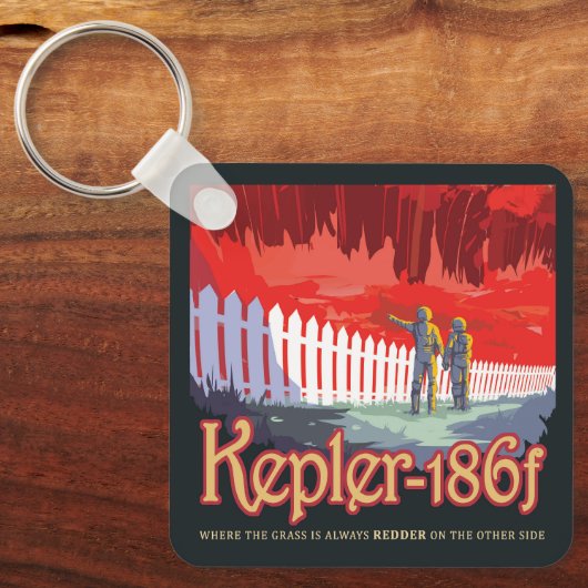 Porte-clés Poster De L'Espace Rétro De Kepler-186f. (Recto)