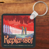 Porte-clés Poster De L'Espace Rétro De Kepler-186f. (Verso)