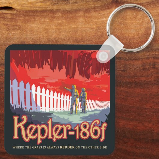 Porte-clés Poster De L'Espace Rétro De Kepler-186f. (Verso)