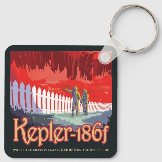 Porte-clés Poster De L'Espace Rétro De Kepler-186f. (Dos)