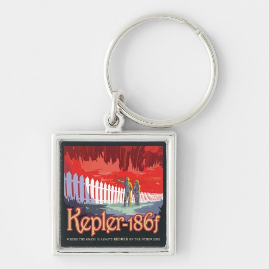 Porte-clés Poster De L'Espace Rétro De Kepler-186f. (Devant)