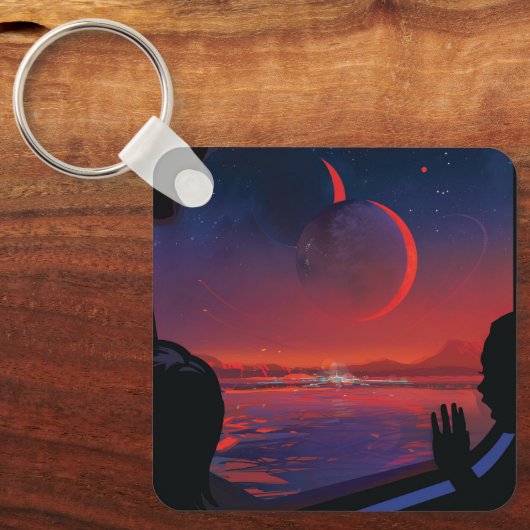 Porte-clés Poster de l'espace rétro - Les spectateurs observe (Recto)