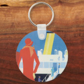 Porte-clés Poster du Ferry Belge Art Déco (Recto)