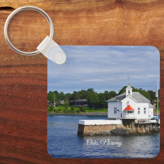 Porte-clés Poster du fjord d'Oslo, Norvège (Recto)