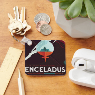 Porte-clés Poster Espace Rétro Mission Cassini À Saturne