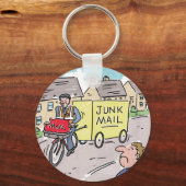 Porte-clés Postman Livrant Du Courrier Malsain. Drôle dessin (Recto)