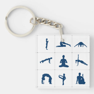 Porte-clés Postures & Positions de Yoga Zen & Méditation