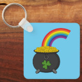 Porte-clés Pot de dessin en or arc-en-ciel (Recto)