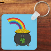 Porte-clés Pot de dessin en or arc-en-ciel (Verso)