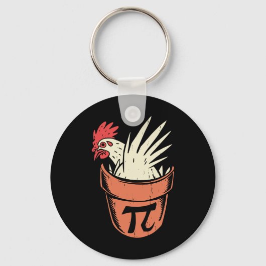 Porte-clés Pot de poulet Pi Prof de maths drôle Pun Pi Day (Recto)