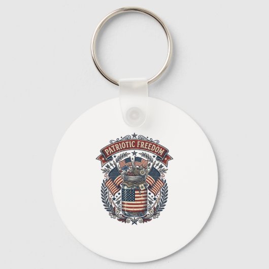 Porte-clés Pot Mason Patriotique Vie de Campagne (Recto)