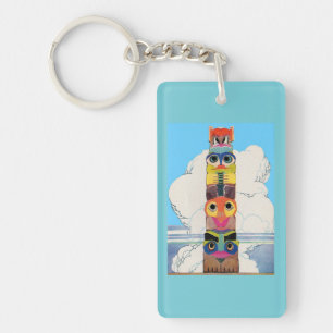 Porte-clés poteau de totem des années 1920