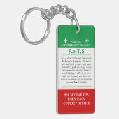 Porte-clés PoTS En Coque d'urgence maladie invisible ICE (Devant gauche)