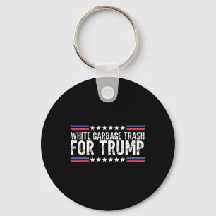 Porte-clés Poubelle de garage blanc pour Trump Votez Trump po