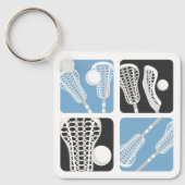 Porte-clés Poudre Blocs de crosse Bleu de bâtons et de boules (Recto)