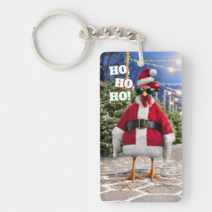 Porte-clés Poule de Noël