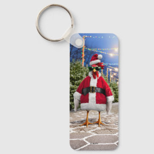 Porte-clés Poule de Noël