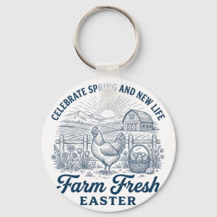 Porte-clés Poule de Pâques fraîche de la ferme Printemps Nouv