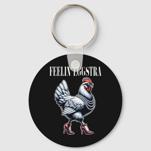 Porte-clés Poule Drôle de Sentiment Graphisme Eggstra Femmes (Recto)