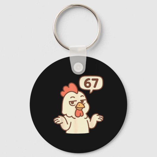 Porte-clés Poulet 67 Mème Six Sept Drôle Gen Alpha (Recto)