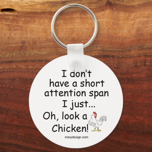 Porte-clés Poulet à courte attention (Recto)