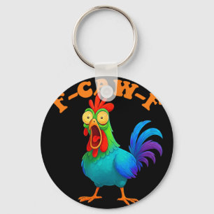 Porte-clés Poulet Coloré Drôle F-caw-f Poulet Fcawf 