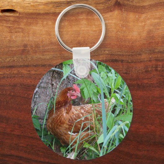 Porte-clés Poulet dans l'herbe (Recto)