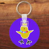 Porte-clés Poulet dans une couronne avec perles (Recto)