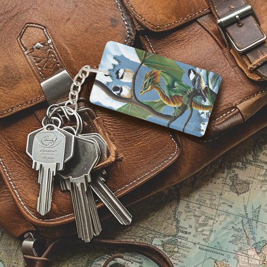 Porte-clés Poulet de dragon vert hiver