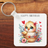 Porte-clés Poulet de naissance mignon. (Recto)