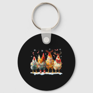 Porte-clés Poulet de Noël Famille Santa Farmer Drôle Xmas L