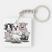 Porte-clés Poulet d'Halloween #13 Art numérique (Dos)