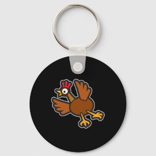 Porte-clés poulet drôle