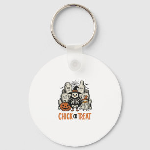Porte-clés Poulet drôle ou traiter Graphique de poulet Hallow