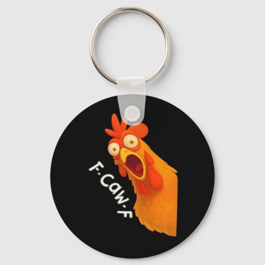 Porte-clés Poulet F-Caw-F Rétro Classique (Recto)