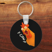 Porte-clés Poulet F-Caw-F Rétro Classique (Recto)