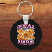 Porte-clés Poulet frit d'animal de soutien émotionnel Funny C (Recto)