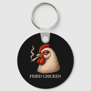 Porte-clés Poulet Frit Fumé Drôle Amateur de Weed