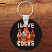 Porte-clés Poulet I Love S (Recto)