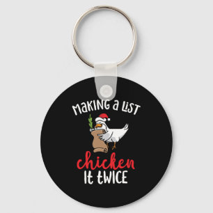 Porte-clés Poulet Il Deux Fois Drôle Design de Noël Poulet
