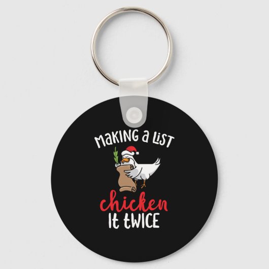 Porte-clés Poulet Il Deux Fois Drôle Design de Noël Poulet (Recto)