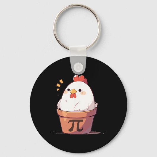Porte-clés Poulet Pot Pi Jour Hommes Femmes Enfants Math Ense (Recto)